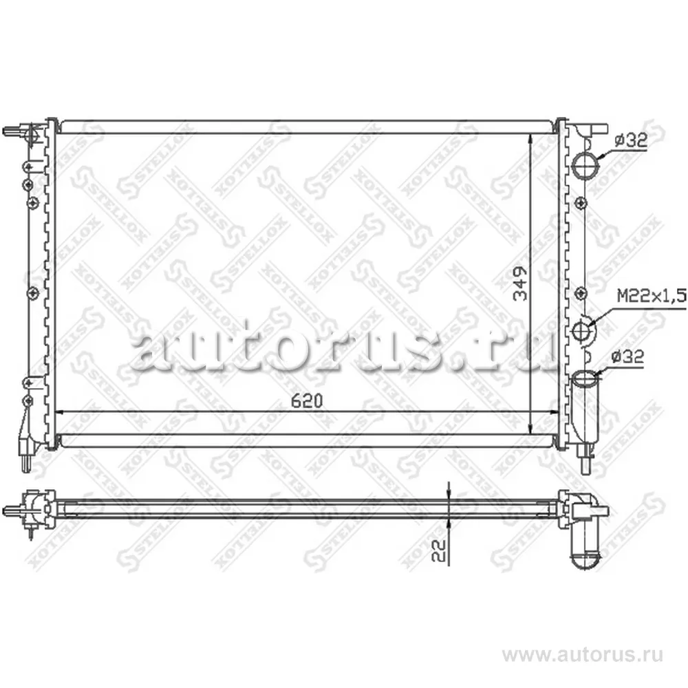 РадиаторRenault R21/Espace 1.7-2.2i 86 STELLOX 1025235_SX