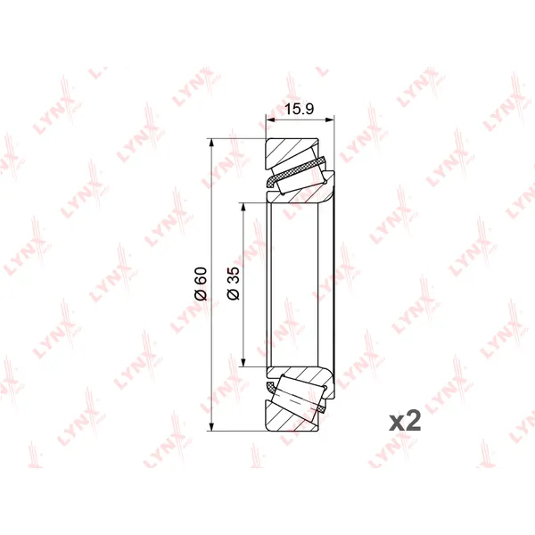 Подшипник ступицы передний DAEWOO Matiz/Spark LYNXauto WB-1245