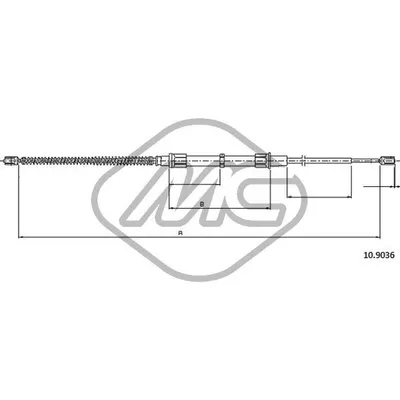 Трос ручника SKO OCTAVIA ALL DX/SX-RH/LH Metalcaucho 83286
