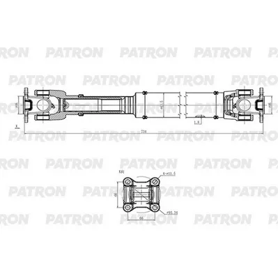 Вал карданный TOYOTA: Land Cruiser (120/150) Prado 2009-, Hilux PATRON PKR036