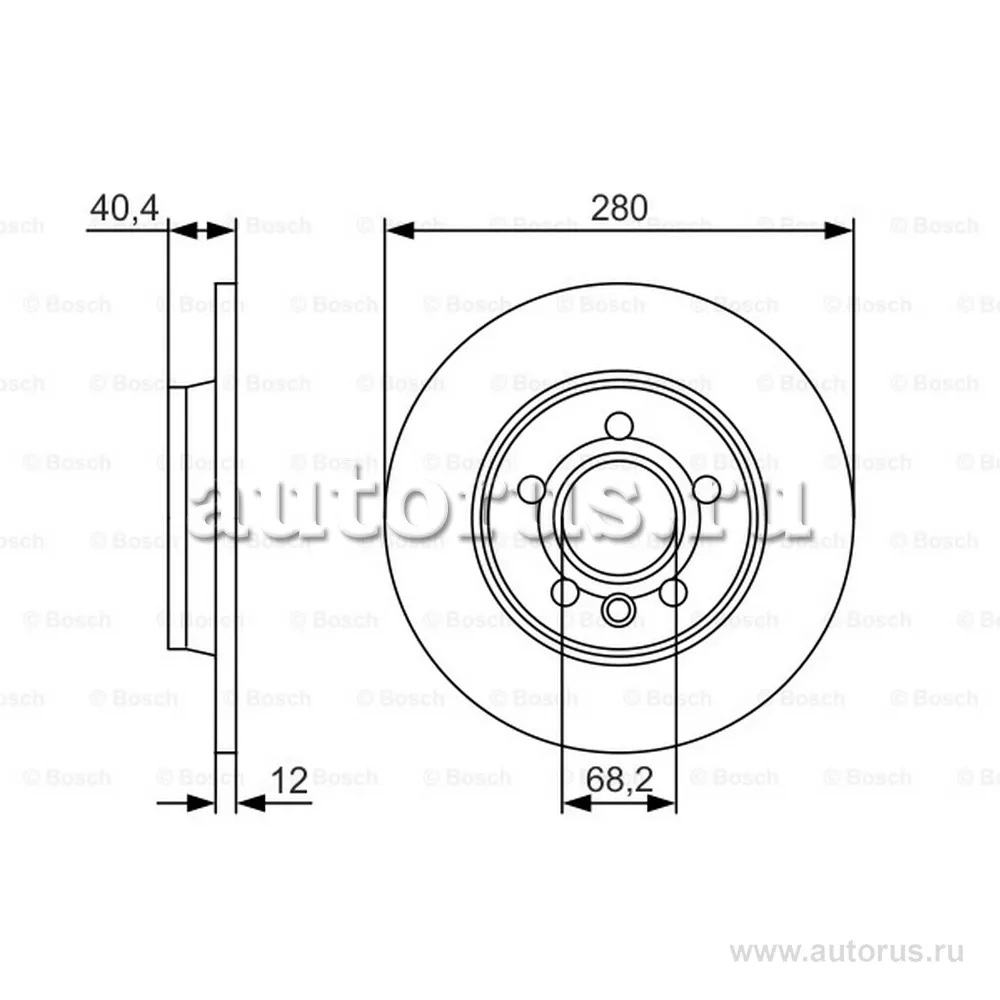 Диск тормозной задний (PREMIUM2) VW T4 96> BOSCH 0 986 479 R91