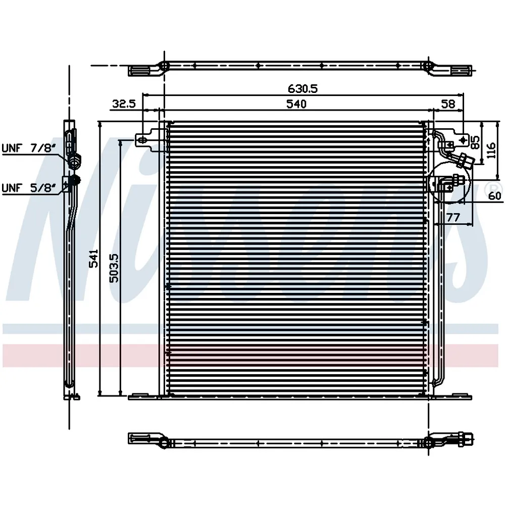 Радиатор кондиционера MB V-Class W638 2.0/2.3L/2.2D/2.3D 96-03/548x50x25 NISSENS 94226