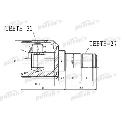 ШРУС внутренний 27x41x32 MITSUBISHI ECLIPSE SPYDER DK2A PATRON PCV1390