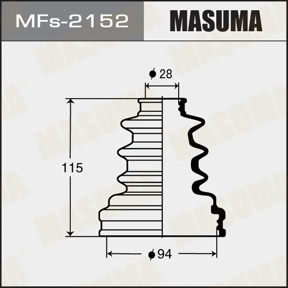 Пыльник ШРУСа пер. внутр. силикон MASUMA MFs-2152