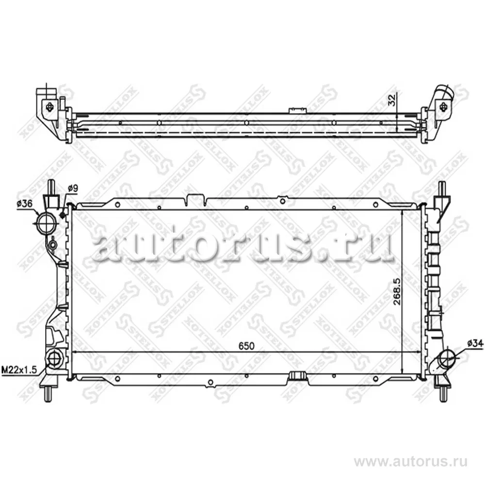 Радиатор системы охлаждения Opel Corsa 1.5D/1.7D 94-01 STELLOX 10-25203-SX