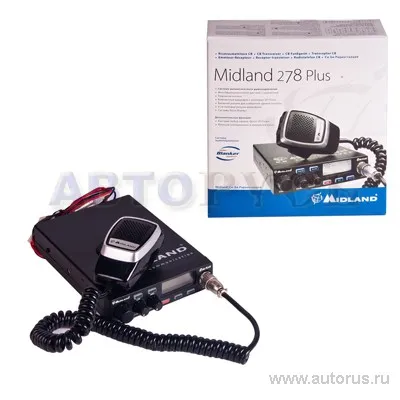 Радиостанция MIDLAND 278 Plus, автомобильная, CB 27 мГц, , Max Вт MIDLAND 278 Plus