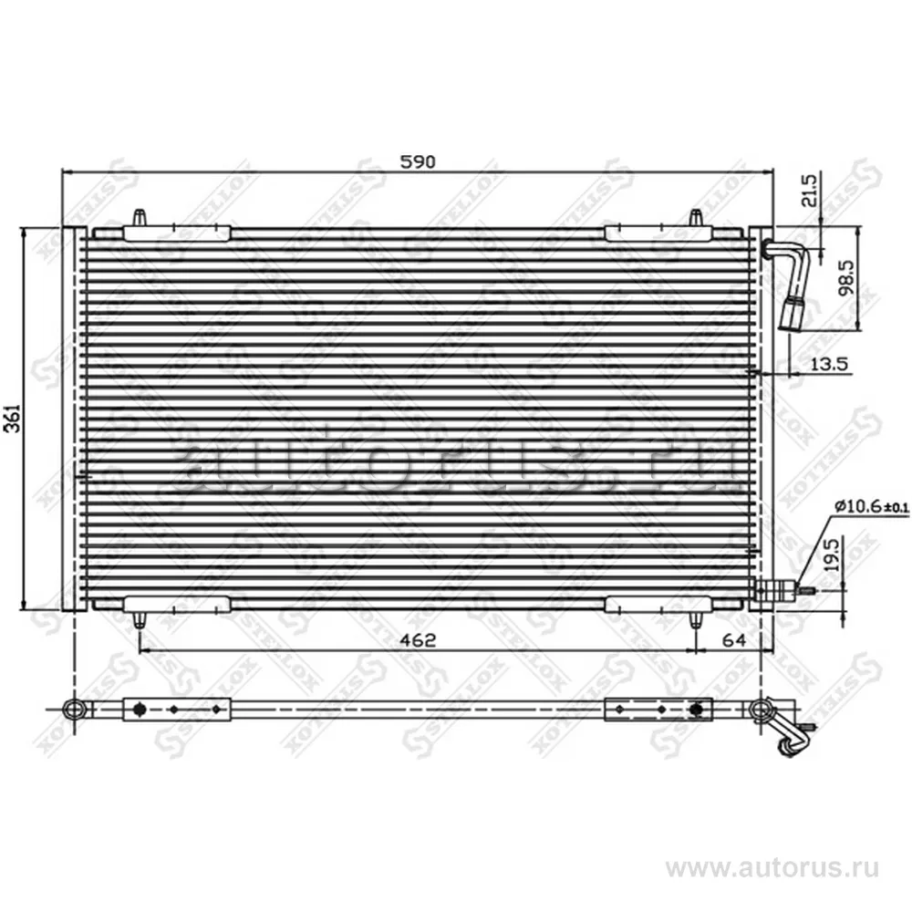 Радиатор кондиционера Peugeot STELLOX 1045002_SX