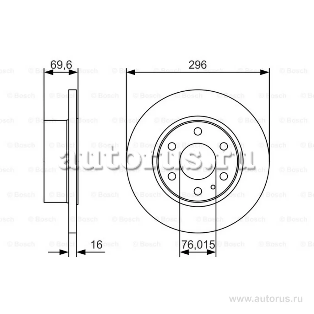 Диск тормозной задний, IVECO DAILY IV 06- BOSCH 0986479A51