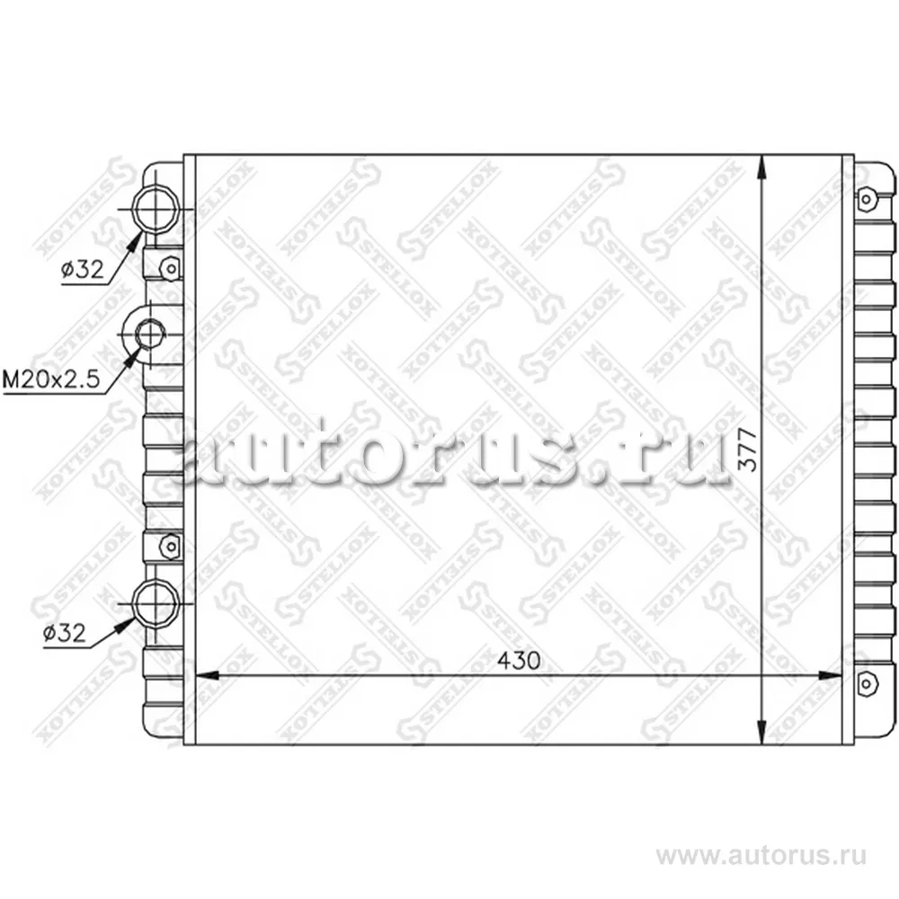 Радиатор системы охлаждения VW Polo, Seat Arosa 94> STELLOX 10-25070-SX