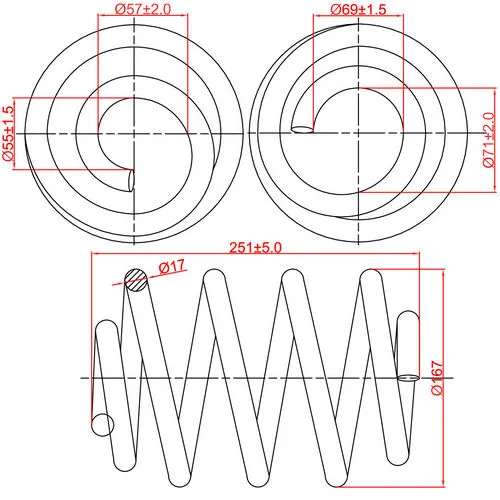 Пружина задней подвески Ford Galaxy, Seat Alhambra, VW Sharan, L251-D167-t17 Z48086R