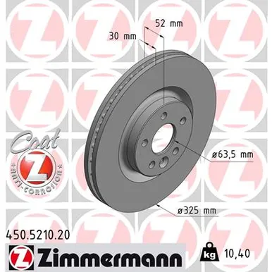 Диск тормозной ZIMMERMANN 450521020
