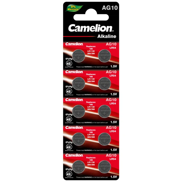 Батарейка алкалиновая Camelion Alkaline LR1130 1,5V (10 шт) AG10-BP10(0Hg)