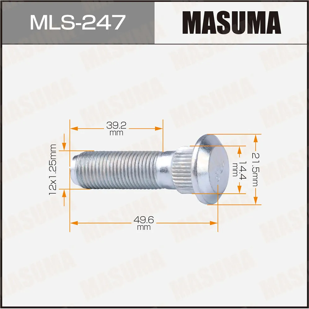 Шпилька колёсная MASUMA 12x1.25 мм, L49.6 мм Masuma MLS-247 MASUMA MLS247