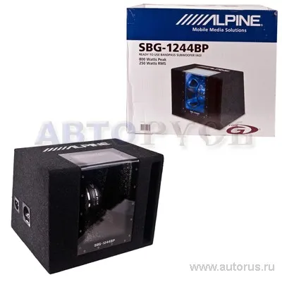 Сабвуфер ALPINE SBG-1244BP, 30 см , в корпусе, 300вт