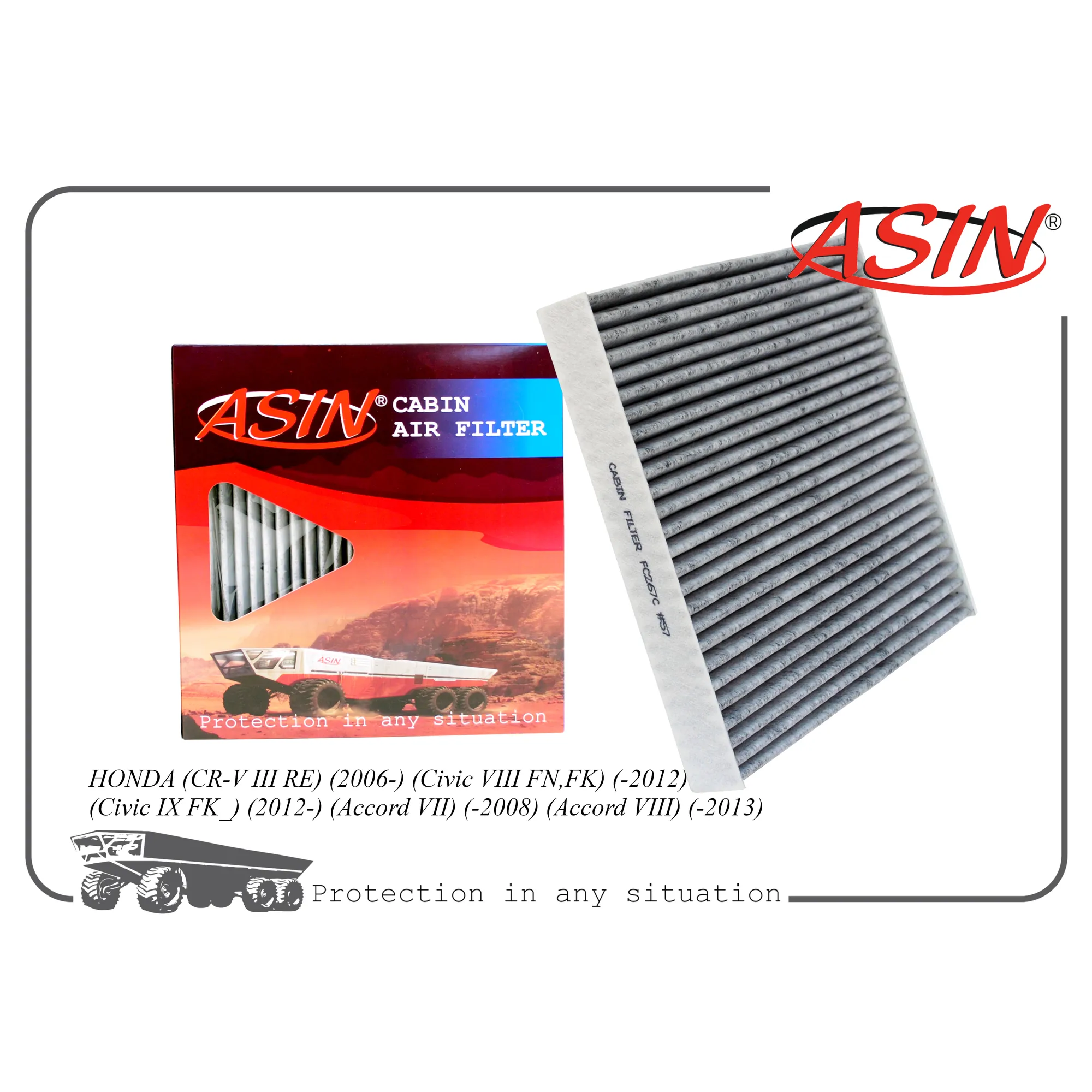 Фильтр салонный 80292-SDC-A01/ASIN.FC267C (угольный) ASIN ASIN ASINFC267C