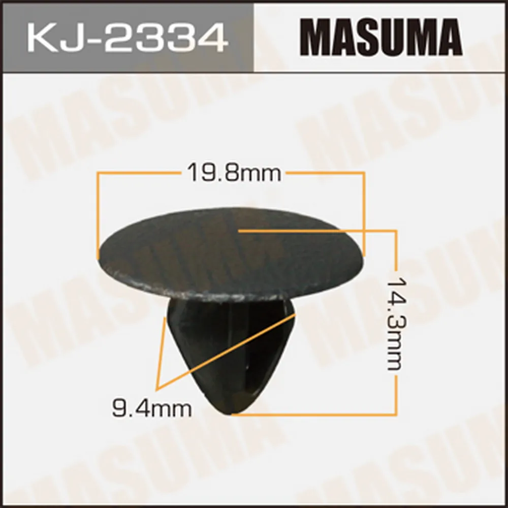 Клипса крепежная MASUMA 2334-KJ салонная черная MASUMA KJ2334