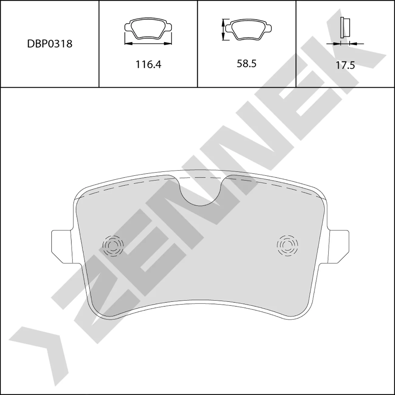 Колодки тормозные задние AUDI A4 B8, A5, Q5 08-17 ZENNEK DBP0318