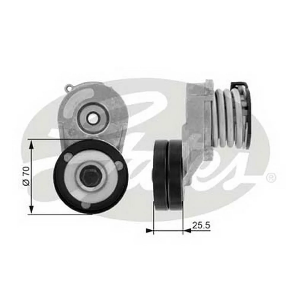 Натяжитель приводного ремня генератора, с кондиционером Opel Astra G 1.7CDTi 03-, Astra H 1.7CDTi 04 GATES T38432