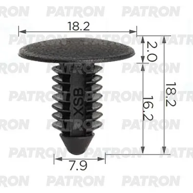 Клипса пластмассовая Клипса крепления салон / обшивка Hyundai PATRON P37-3846