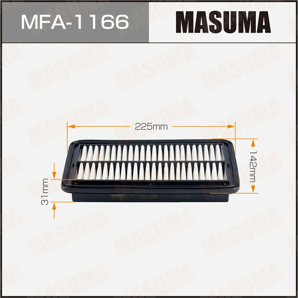 Воздушный фильтр A-1043 MASUMA (1/70) MASUMA MFA1166