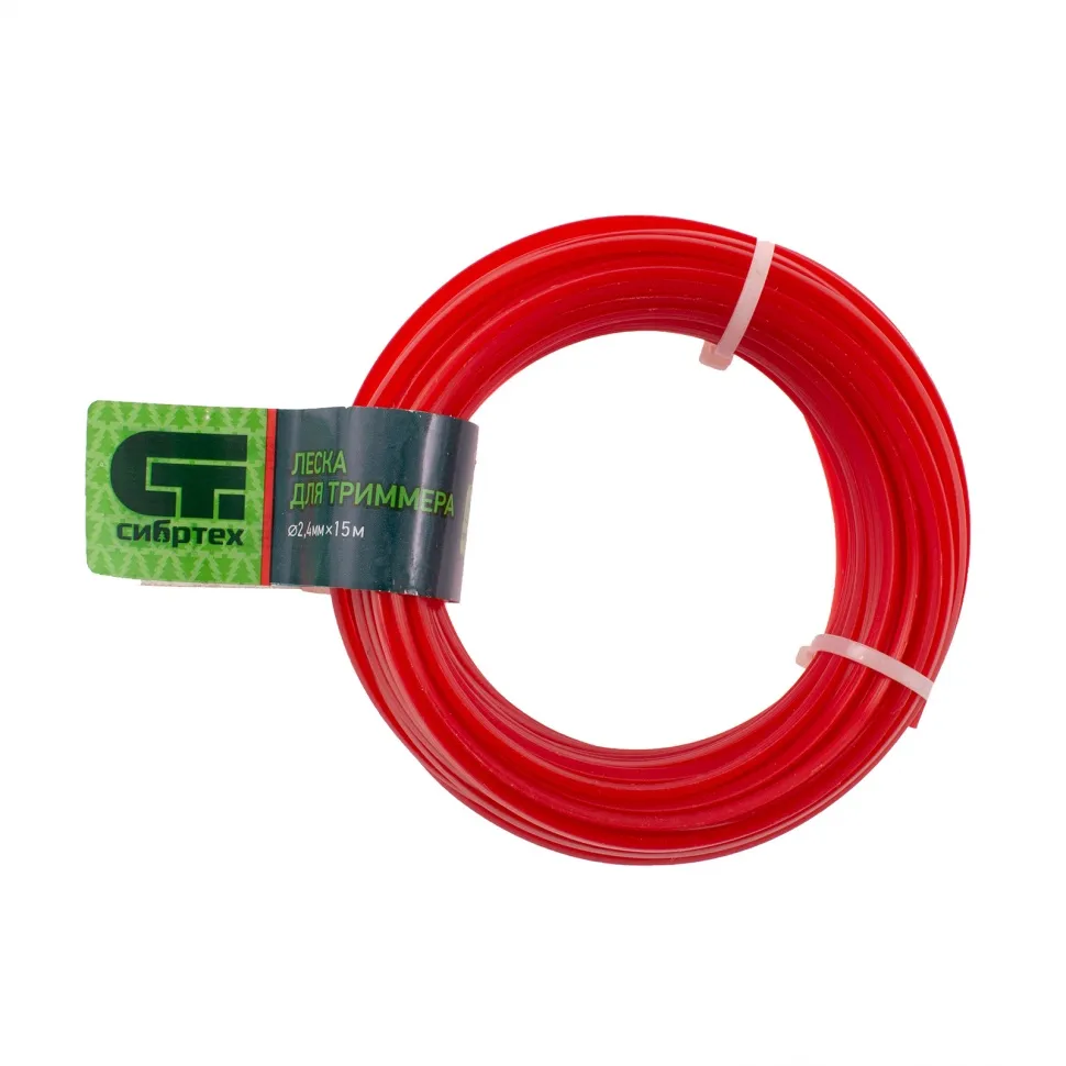 Леска для триммера треугольная, 2,4 мм x15 м, СИБРТЕХ 961655