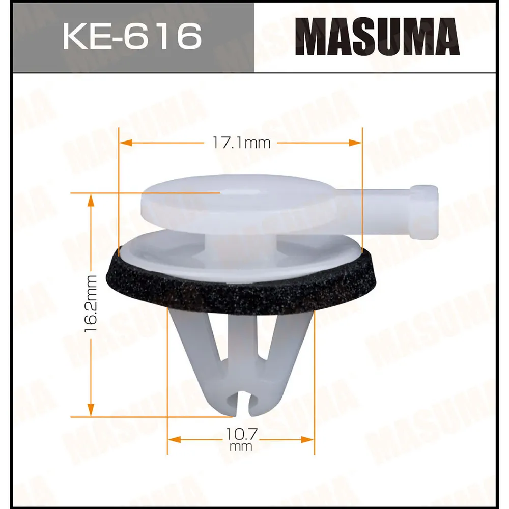 Клипса автомобильная уп.50 MASUMA KE-616