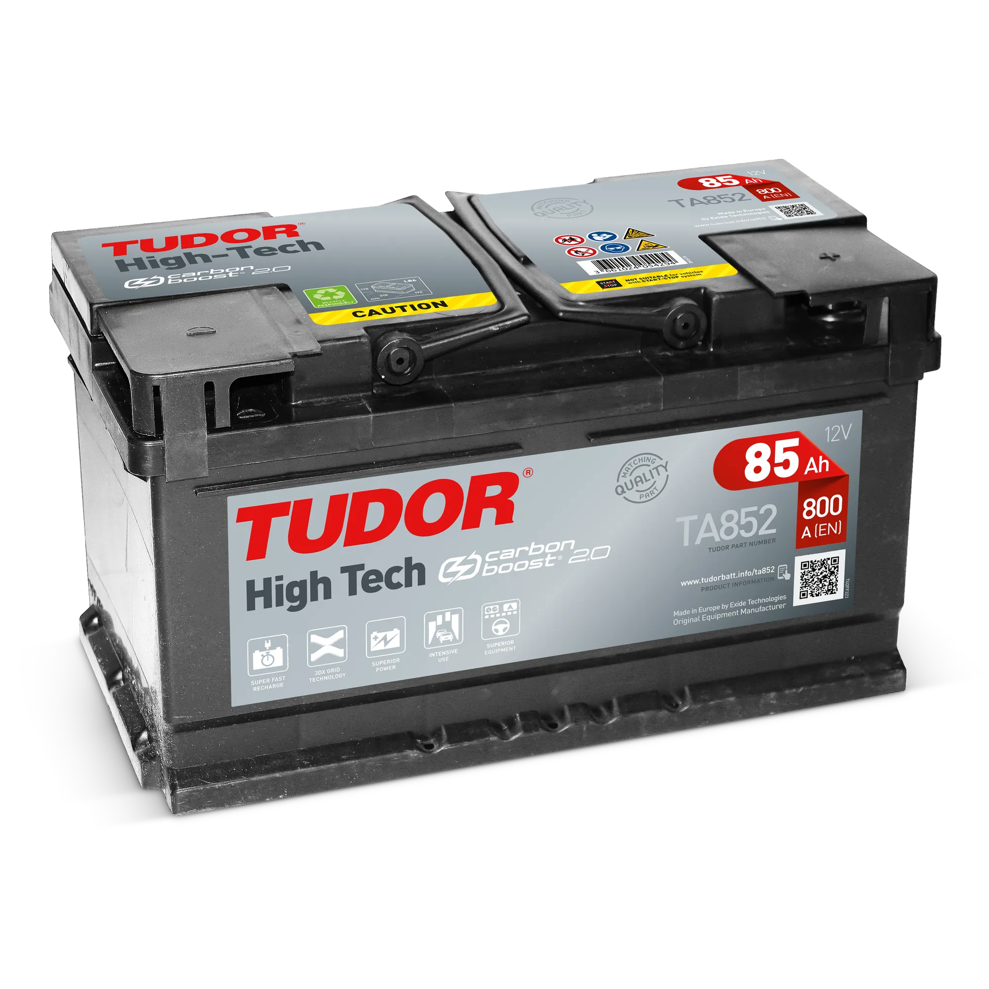 Аккумулятор TUDOR High-Tech 85 А/ч обратная R+ 315x175x175 EN800 А