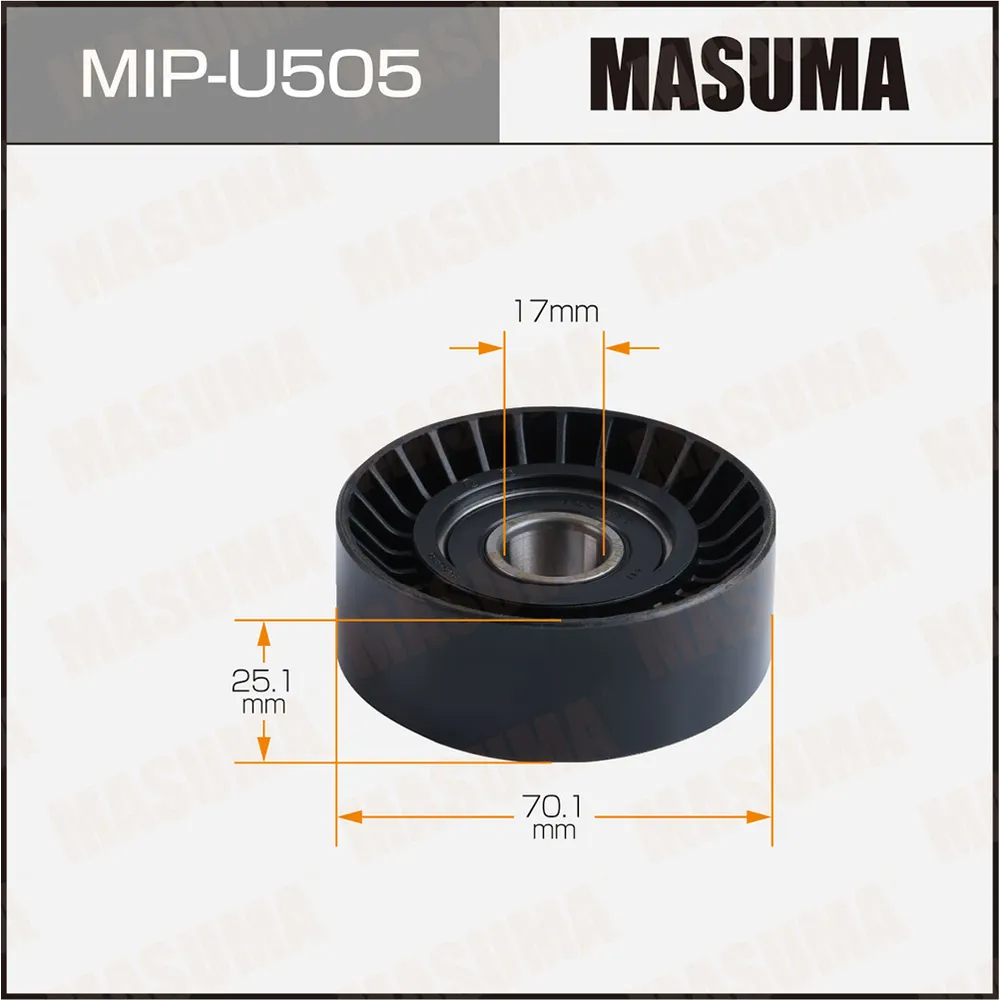 Ролик обводной ремня привода навесного оборудования MASUMA MIP-U505