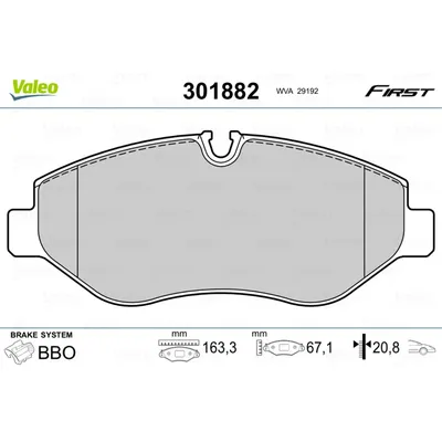 К-т дисков. тормоз. колодок VALEO 301882