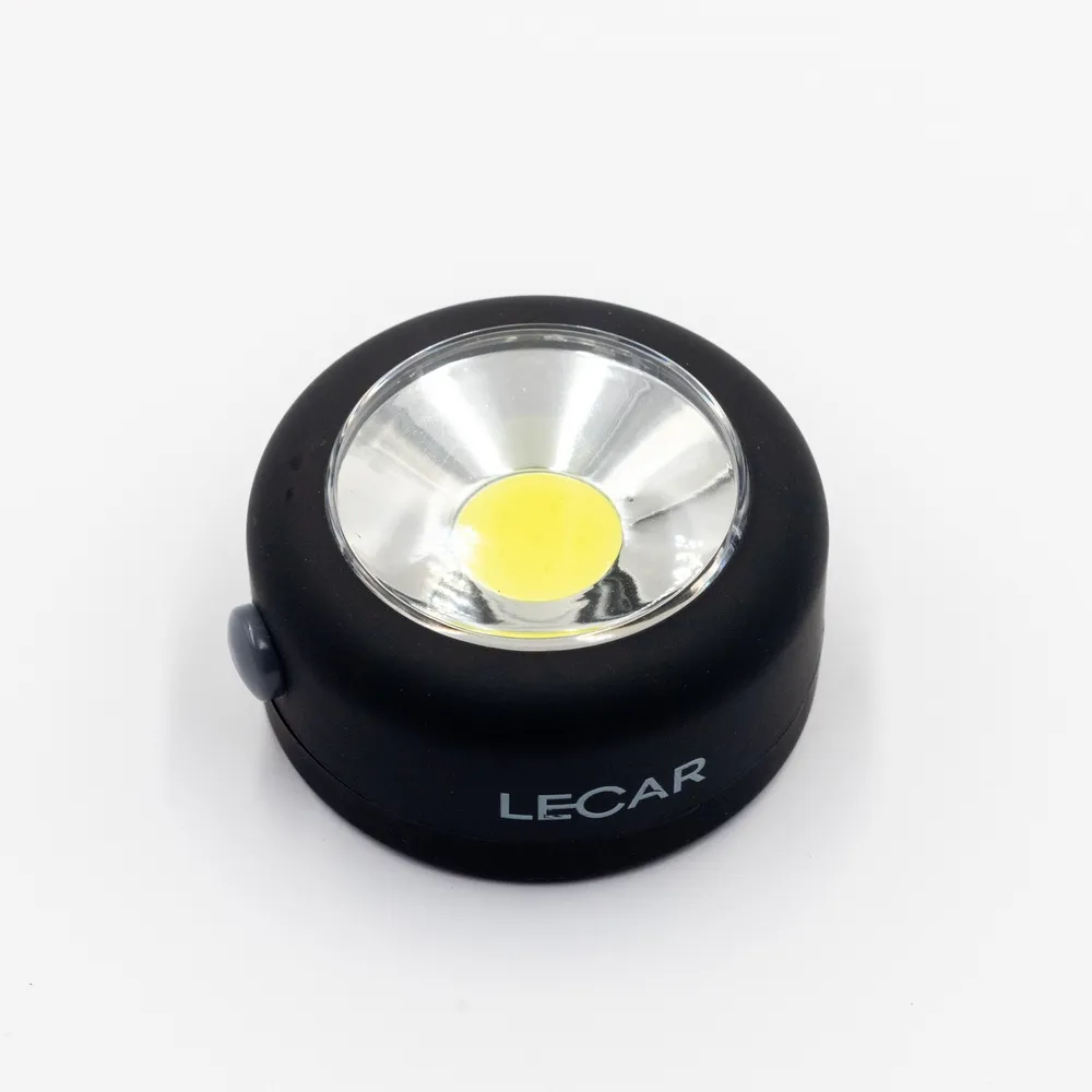 Фонарь круглый, COB диод, крюк/магнит, батарейки 3xAAA LECAR LECAR000073706