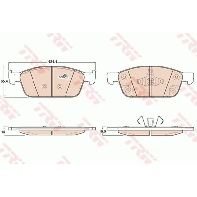 Колодки передние FORD Focus III/Kuga II 2012-> TRW GDB2009