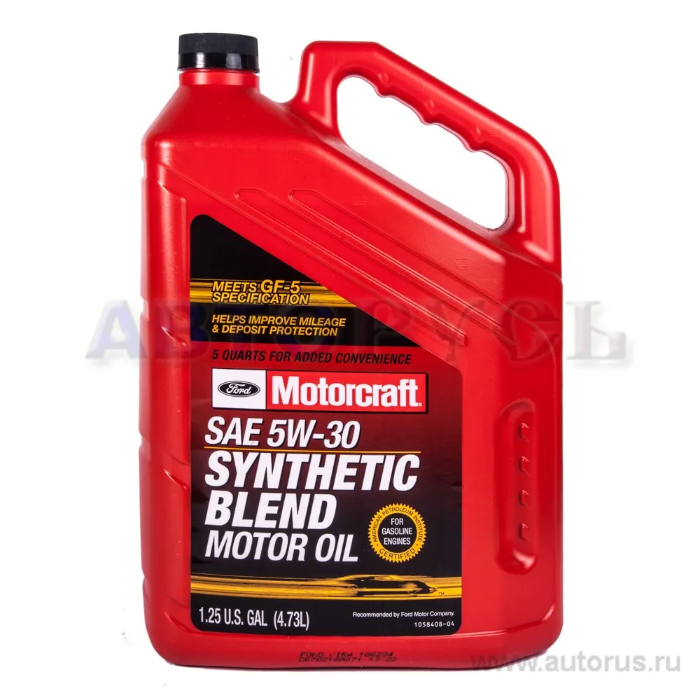 Масло моторное MOTORCRAFT Synthetic Blend 5W-30 полусинтетическое 4,73 л XO-5W30-5QSP