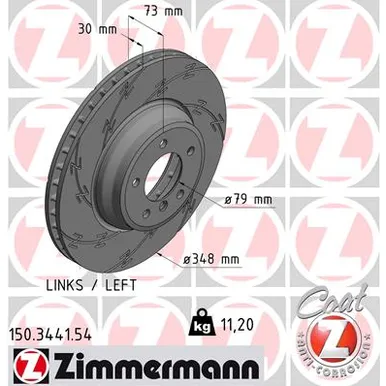 Диск тормозной BMW BLACK Z L OHNE ABE ZIMMERMANN 150344154