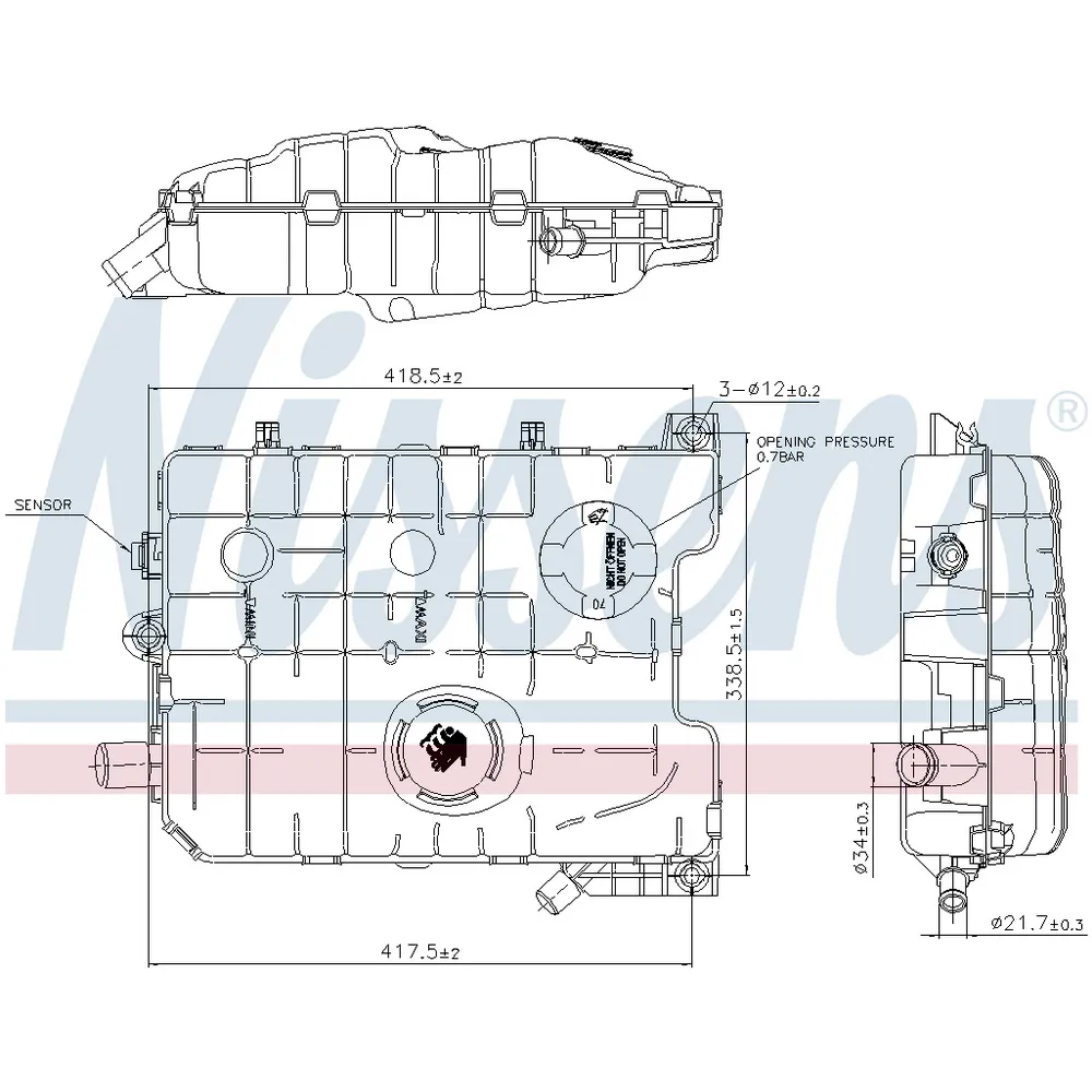 Расширительный бачок системы охлаждения RENAULT TRUCKS PREMIUM (2006) PREMIUM DISTRIBUTION 280.18 D NISSENS 996058