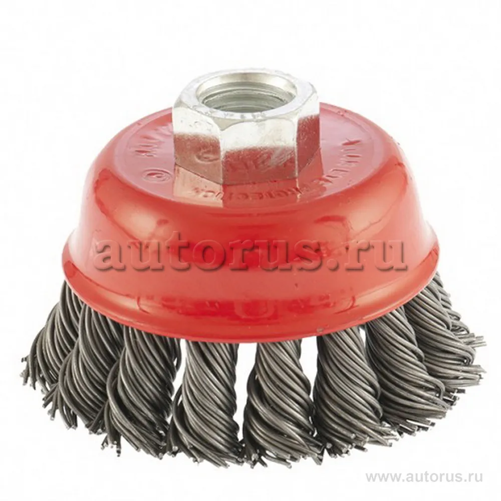 Щетка для УШМ, 65 мм, М14, чашка, крученая проволока 0,8 мм MATRIX 74621