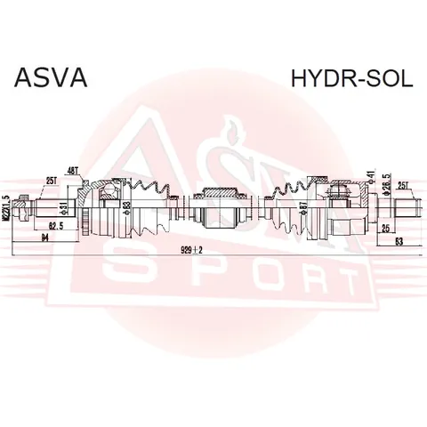 Приводной вал ASVA HYDRSOL