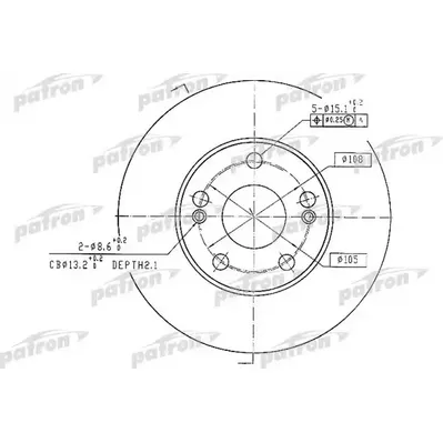 Диск тормозной передний RENAULT: SAFRANE I 92-96, SAFRANE II 96-00 PATRON PBD1036