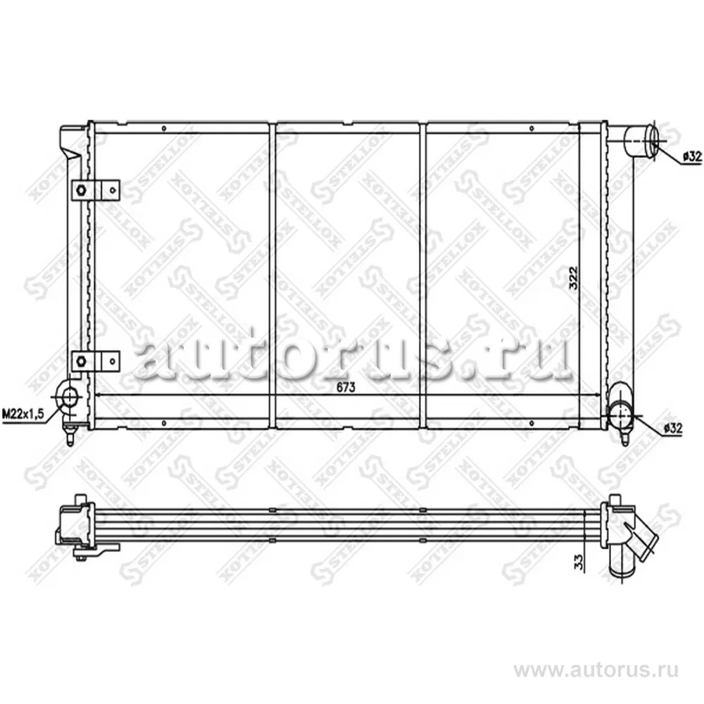 Радиатор VW Golf II 1.6 83-92 STELLOX 1026412_SX