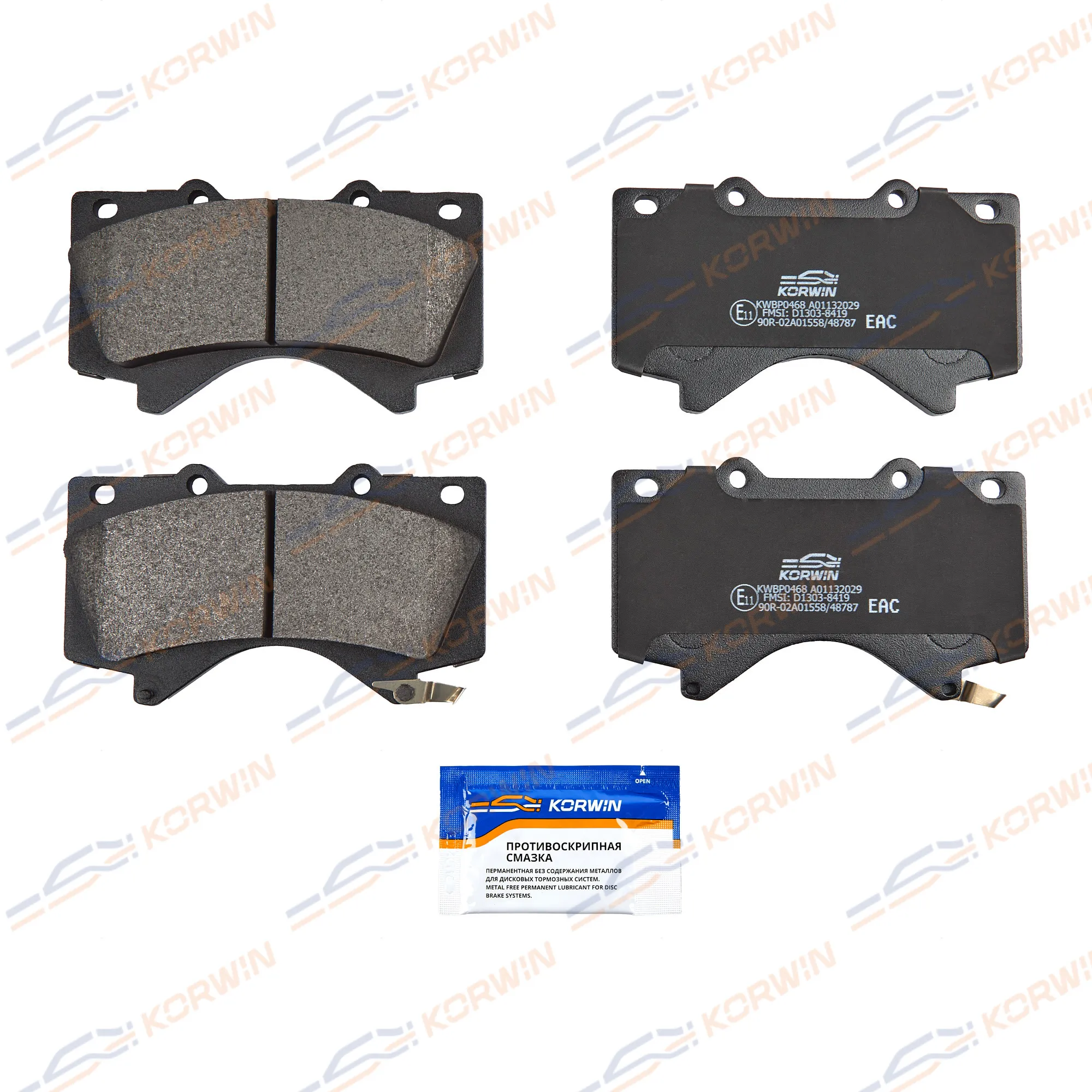 Колодки тормозные перед. Toyota Land Cruiser 200 07-/Tundra 06-/Lexus LX 07- KORWIN KWBP0468