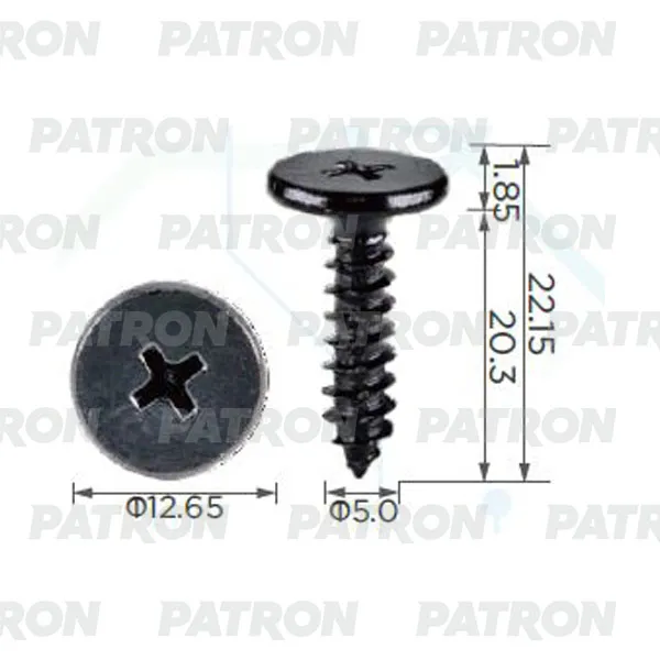 Саморез HondaПрименяемость винт нарезной 5X20 PATRON P37-2435