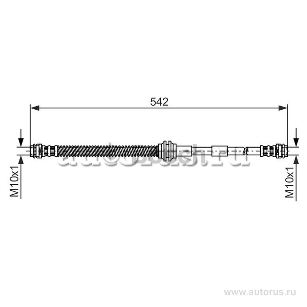 Шланг торм. пер. AUDI Q7, VW TOUREG, PORSCHE CAYENNE 3.0-6.0 02 L 542 BOSCH 1987476325