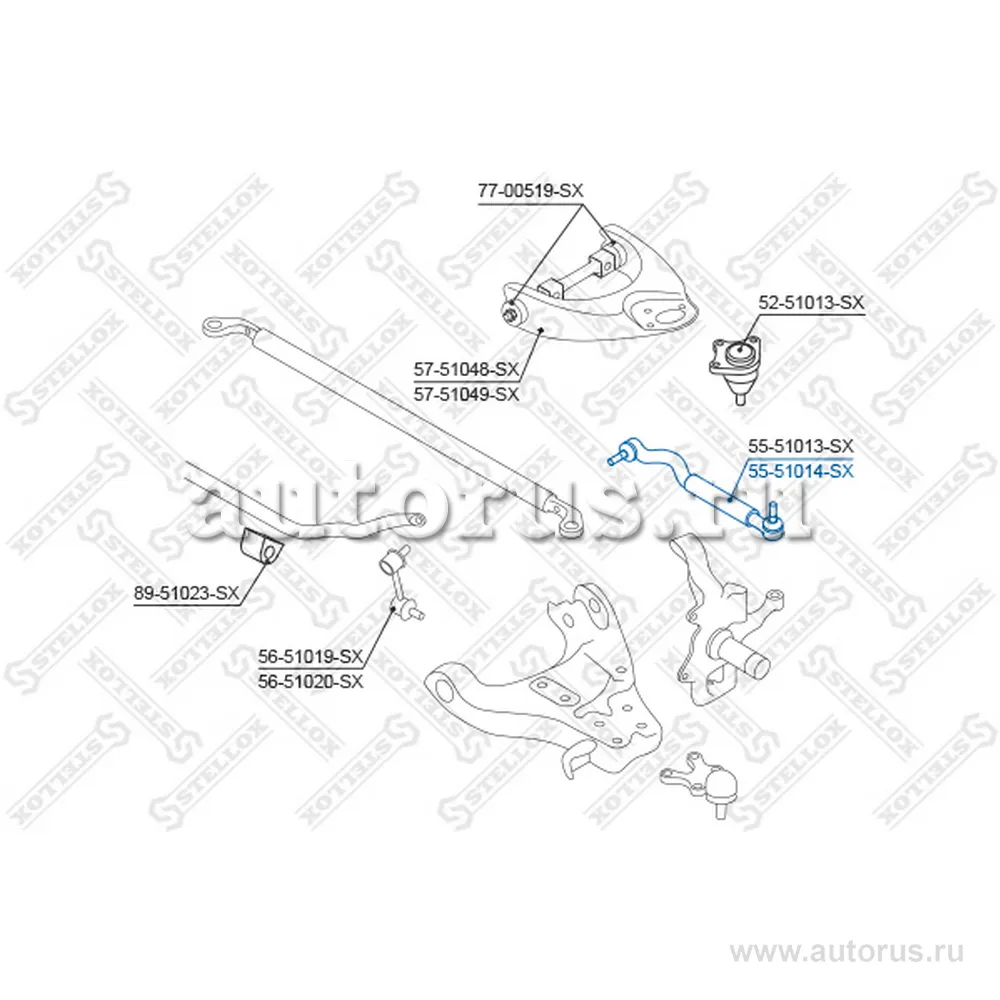 Тяга рул. п. Hyundai Terracan 01 (5551013_SX) STELLOX 5551014_SX