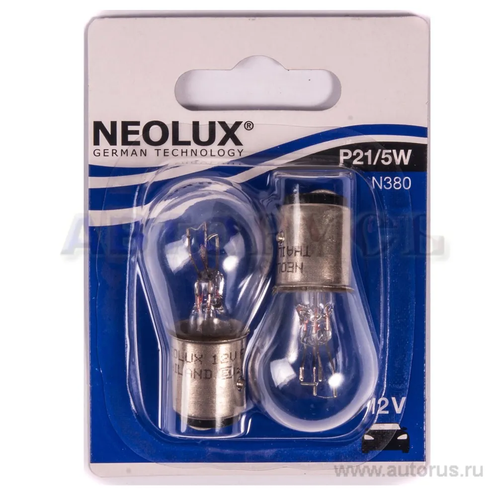Лампа 12V P21/5W 21/5W BAY15d NEOLUX Standart 2 шт. блистер N380-02B