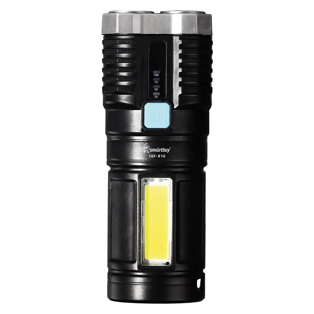 Фонарь 4 LED и рассеивателя, боковой COB, встроенный аккумулятор, MicroUSB, Smartbuy SMARTBUY SBF-816