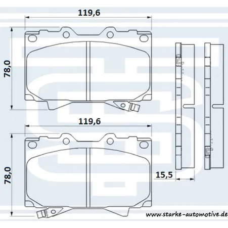 Колодки тормозные TOYOTA LAND CRUISER 100 передние STARKE 179-850