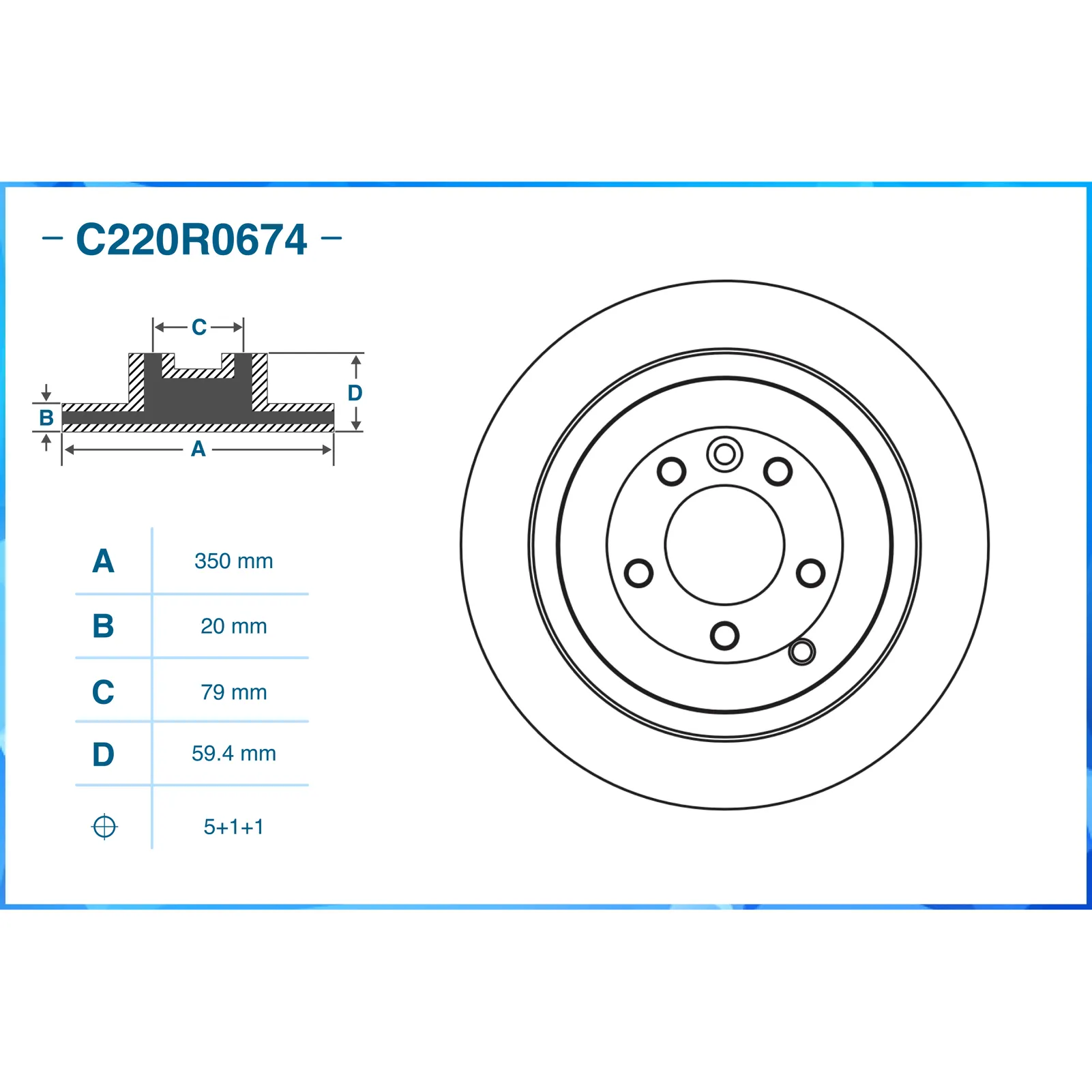 Диск тормозной задний CWORKS C220R0674