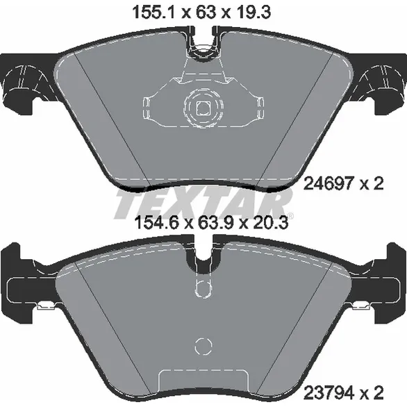 Колодки передние Epad BMW 5:F07/F10/F11 7:F02/F04 TEXTAR 2469781