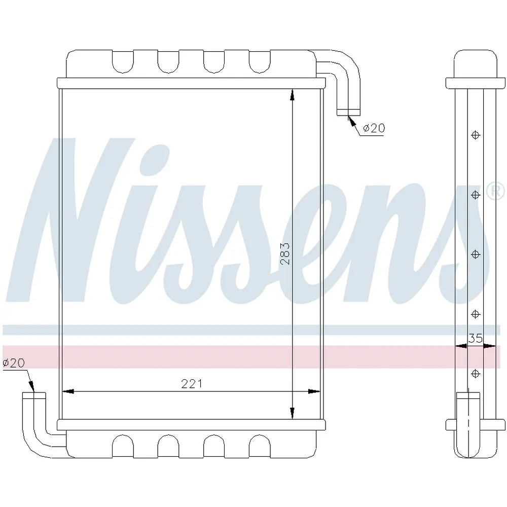 Радиатор отопителя алю NISSENS 75000