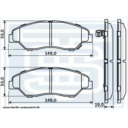 Колодки тормозные перед. KIA SPORTAGE (K00) / RETONA STARKE 178-538