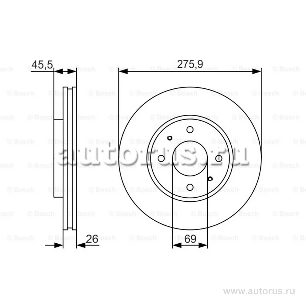 Диск тормозной BOSCH 0986479R94